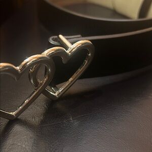 Target Black Belt with Silver Heart Buckle